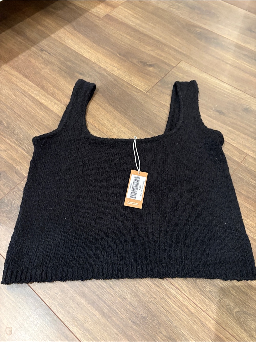 Poppy Barley Black Cotton Linen Knit Tank